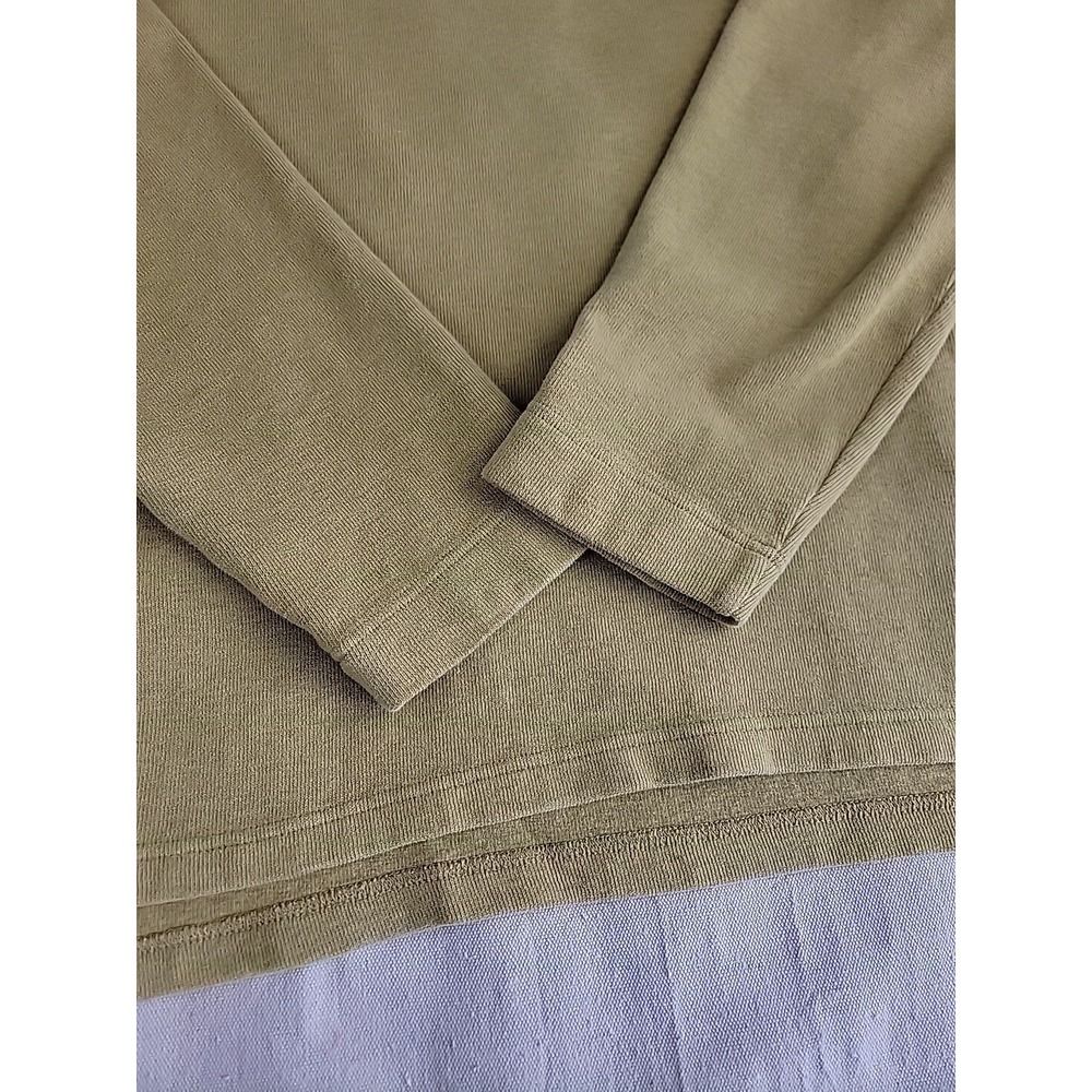 Orvis Ribbed Cotton Top Womens XL Green Long Sleeve Crewneck Side‎ Slit Outdoor - Picture 7 of 13